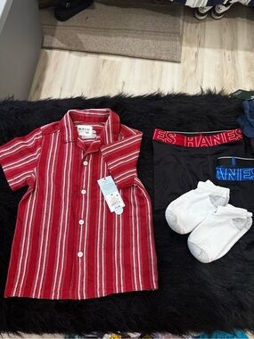 Target Red and White Striped Short-Sleeve Button-Down Shirt